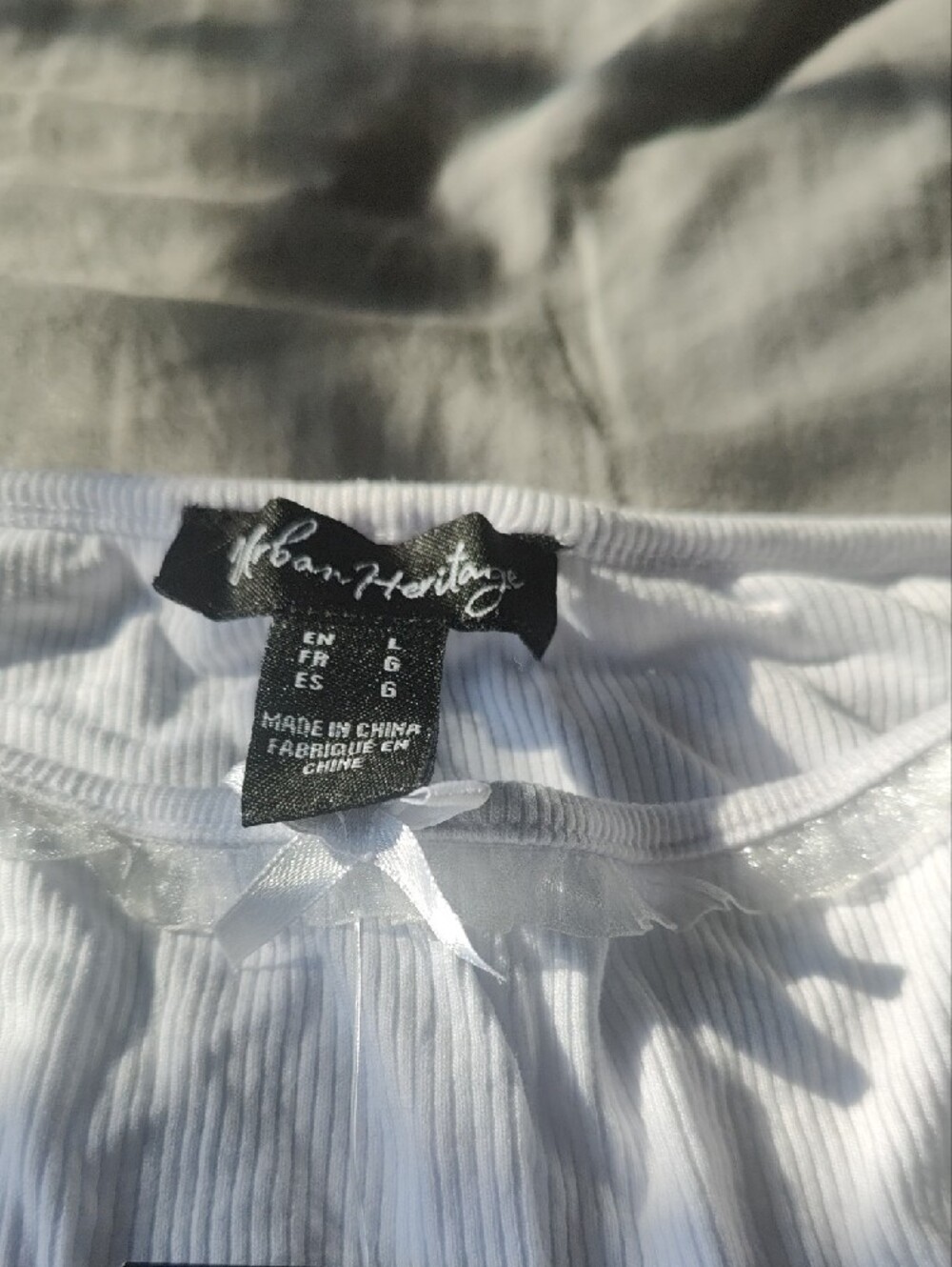 White Ribbed Short-Sleeve Tee - Picture 6 of 8